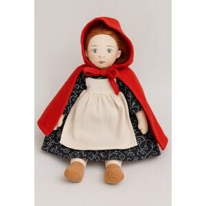 1996 Sarah Doll Colonial Williamsburg Vintage Cloth Rag Doll Red Cape 12in